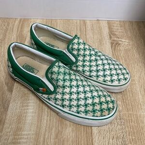 Vans Green and White Boat Shoes
